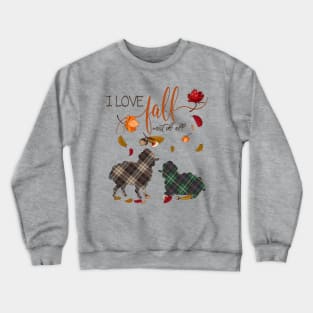 Sheep Lovers - I Love Fall Most of All Crewneck Sweatshirt